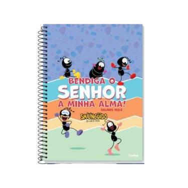 Imagem de Caderno Universitário Grande Cristão 10 Matérias Coleção 2026 Espiral Capa Dura 160 Folhas Formiguinhas (Colorido - Senhor)