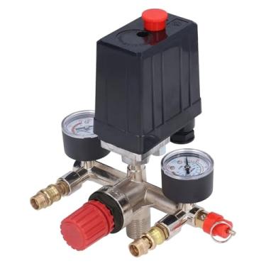 Imagem de Válvulas de manômetros de regulador do coletor de pressão 90-120PSI para compressor de ar