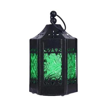 Imagem de 1 peça, ferragens retrô europeias, vidro colorido à prova de vento, lâ