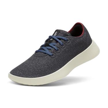 Imagem de Allbirds Tênis feminino de lã Runner Go, respirável de lã merino, Cinza escuro/vermelho trovão (bege escuro), 41