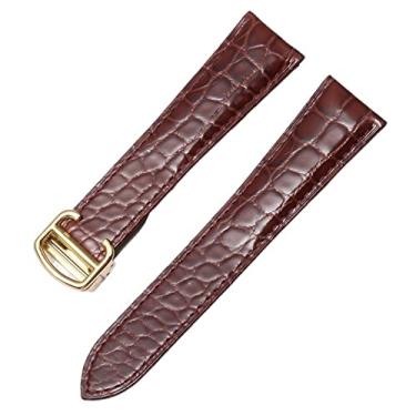 Imagem de BDNJN Pulseira de relógio de couro genuíno Alligator para Cartier Solo Tank London Calibo Pulseira masculina e feminina de 16 mm, 18 mm, 20 mm, 22 mm (B, 23 mm)
