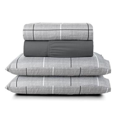 Imagem de Jogo de Lençol Queen Dallas 200 Fios Micropercal Toque de Algodão 4 Pe