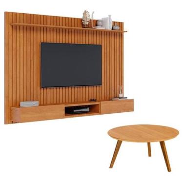 Imagem de Painel Suspenso Loft 2.2 com Mesa de Centro Classic Redonda Nature - I