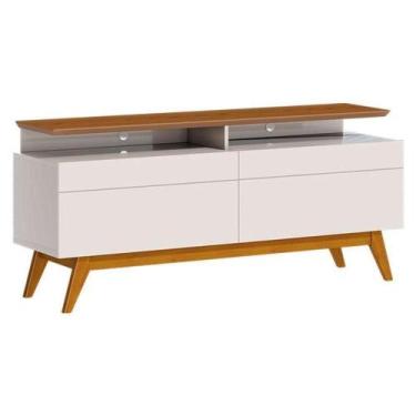 Imagem de Rack Bancada Classic 2 Gavetas Com Nicho 1.4 Off White Freijó Touch - 