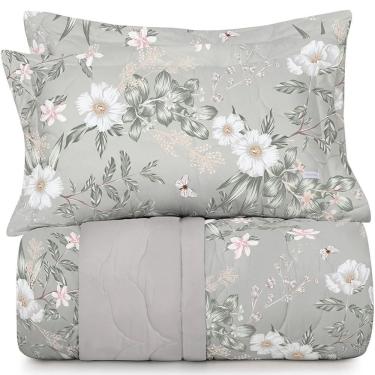 Imagem de Kit Colcha 3 Pçs Casal Altenburg 300 Fios Apaixonada 100% Algodão 220x250cm Florescência