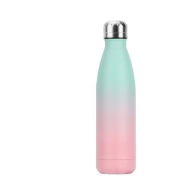 Imagem de Academia Garrafa Térmica Copo De Água Garrafa Portátil(Azul claro Com rosa)