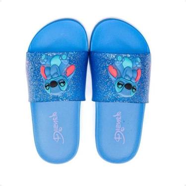 Imagem de Chinelo Infantil Slide Grendene Disney Mania Azul, Azul, Azul glither,