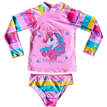 Imagem de Conjunto Biquini Blusa Proteção Uv Termica Intanto Juvenil, Unicornio,