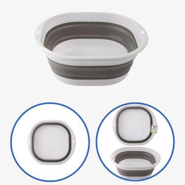 Imagem de Balde Bacia Dobrável Retrátil 7L Clink Recipiente Multiuso