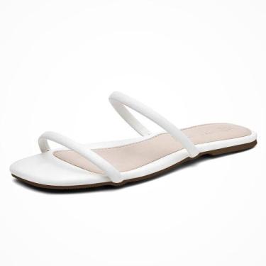 Imagem de Rasteira Rasteirinha Feminina Lisa Tiras Finas Basica Leve Tendência C