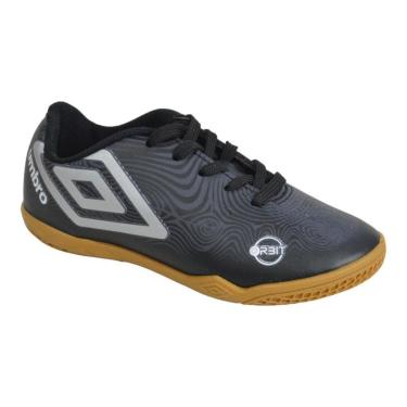 Imagem de Chuteira para Futsal Umbro Orbit 33 Infantil - Preto e Prata-Masculino