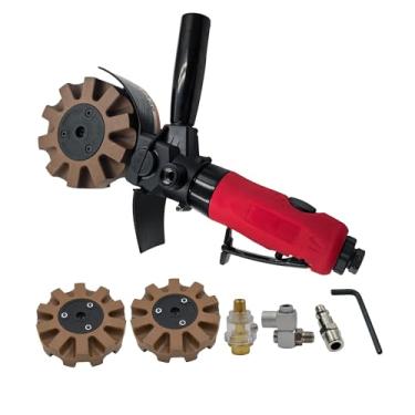 Imagem de Ferramenta pneumática de remoção de decalque e adesivo 0,5 HP 3500 RPM, kit de rodas de borracha de ar para remover adesivos, vinil, decalques e fita dupla face