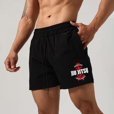 Imagem de Short Tactel Masculina Leve Mauricinho Slim Fitness Gym Jiu Jitsu Brazilian Luta-Masculino