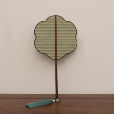 Imagem de Ventilador decorativo de artesanato espesso acessórios de dança de festa leque de papel com manivela pintura em branco estilo chinês (estilo 9)