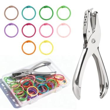 Imagem de Bercoor 60 peças de anéis de fichário de folhas soltas de 3,8 cm com furo único para cartões de índice, cartões de memória, chaveiros, anéis de papel para casa, escritório, escola