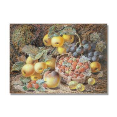 Imagem de NHLDZYH Arte em tela vintage de frutas mortas, pintura clássica de cozinha country, decoração de parede de casa de fazenda quente para sala de jantar e cozinha. B60. 40 x 56 cm-15,7 x 20,1 pol