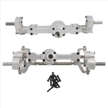 Imagem de MYHWDRNU Peças de carro RC compatíveis com MN para MN-90 MN96 para MN98 para MN99S 1/12 RC acessórios de peças de atualização de carro completo eixo portal dianteiro e traseiro de metal