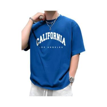 Imagem de Camiseta Masculina plus Size De Verão Em Algodão Casual Com Caimento S