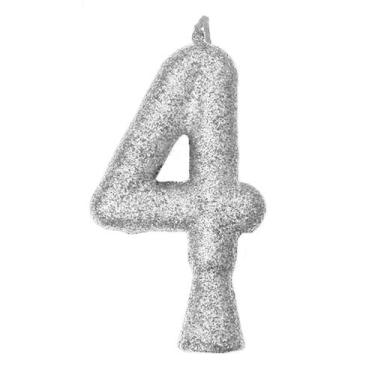 Imagem de Vela de Aniversário Puro Glitter Prata - Festcolor, 4
