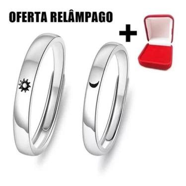 Imagem de 1 Par De Alianças Sol & Lua/Anel Sol E Lua Mod1 + Caixinha - TOTAL