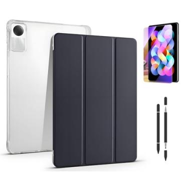 Imagem de Capa para Xiaomi Redmi Pad SE 11",Com Caneta e Película, Ranura para Caneta, Tampa Magnética e Suporte Integrado, Função de Acordar/Ativar Automático (Preto)