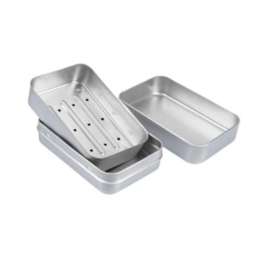 Imagem de Ｂｅｓｇａ Estojo de alumínio para sabonete de viagem com tampa, metal, leve, à prova de vazamentos, lata porta-sabonete, portátil, para casa, viagens, camping e