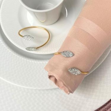 Imagem de 6 Anel Argola Porta Guardanapo Jantar Mesa Posta Casamento Delicado Cristal