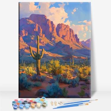 Imagem de PHOENIX ARIZONA Tela Emoldurada DIY Kit de Pintura por Números Bar Café Caverna Casa Parede Banheiro Varanda Pátio Decoração Presente, 40,6 x 30,5 cm