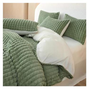 Imagem de Conjunto de capa de edredom quente de outono e inverno, confortável e quente, conjunto de cobertor de pelúcia extragrande, cama de luxo em uma bolsa (um conjunto de cama de 1,5 m, 4 peças)