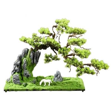 Imagem de Plantas falsas, árvore de bonsai artificial, plantas falsas para casa, mesa, escritório, quarto, sala de estar, decoração de casa de fazenda, decoração
