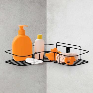 Imagem de Suporte multiuso de metal com chapinha para adesivo de canto de parede