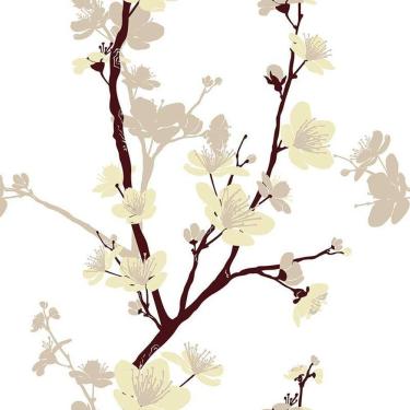 Imagem de Papel De Parede Adesivo Floral Flor Bege 160