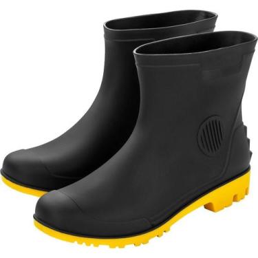 Imagem de Bota de PVC Preta e Amarela, Cano 3/4, com Forro, 43, Vonder OstenVond