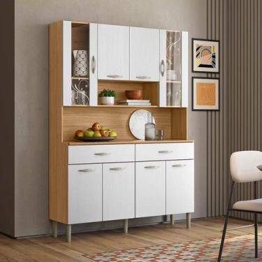 Imagem de Armário de Cozinha Kit 8 Portas 2 Gavetass com prateleiras Golden Kits