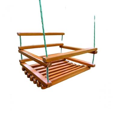 Imagem de Balanço Gangorra Infantil Madeira Verniz 35x35 Suporta 80 Kg.