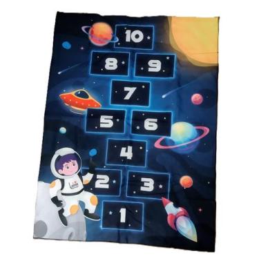 Imagem de Tapete Amarelinha Infantil Tema Espaço Menino - Aroma