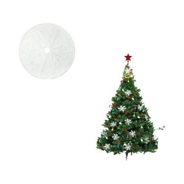 Imagem de Saia De Árvore De Natal Branca E Fofa, Decoração De Festa De Ano Novo,