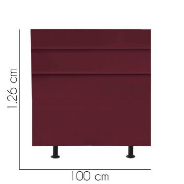 Imagem de Cabeceira Estofada Argentina 100cm Solteiro Para Cama Colchão Box Quarto Suede Bordô - Aurora Line