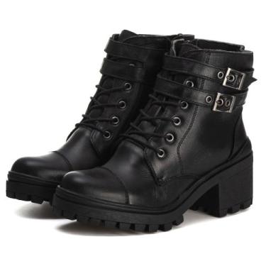 Imagem de Bota Coturno Firenze em Couro Legitimo Leather - LOJA RPERONI, Preto, 