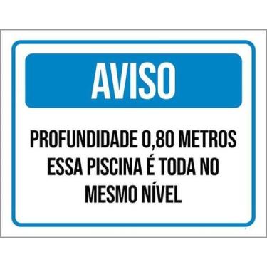 Imagem de Kit 3 Placas Profundidade Piscina Mesmo Nível 27X35 - Sinalizo