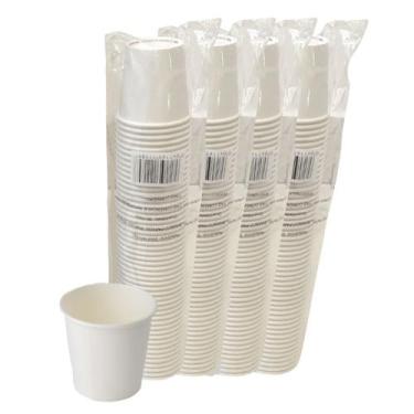 Imagem de Copo de Papel Branco 110ml Biodegradável Térmico C/200 - FNS