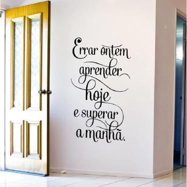 Imagem de Adesivo Decorativo De Parede Frase Errar Ontem Movies Sala