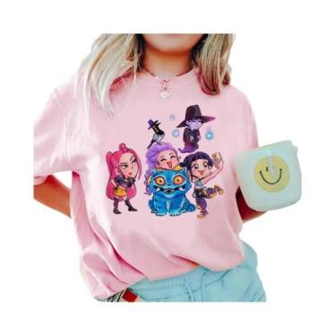 Imagem de Camiseta Unissex Anime KPop Caçadores De Demônios, Gola Redonda, Manga