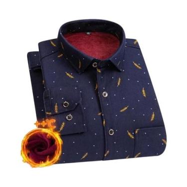Imagem de Camisa Masculina plus Size De Manga Longa Grossa E Quente 7XL 8XL, Fle