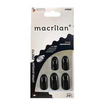 Imagem de Unhas Postiças Macrilan Formato Amendoado, UP803 - Preto