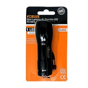 Imagem de Lanterna LED Foxlux Alumínio MI9 15cm Luz Intensa Portátil Pilha AA Ca
