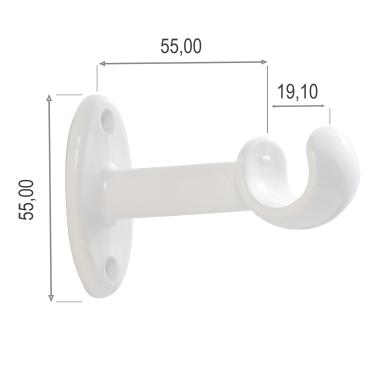 Imagem de Varão para Cortina Madeira Prátiko Basic Branco 1,5m