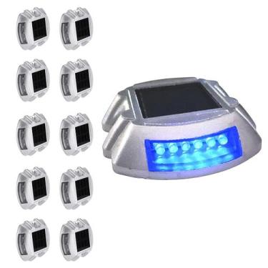 Imagem de Tacha Solar Viaria Kit 10 Uni Sinalizacao Olho de Gato Rua Estrada Obr