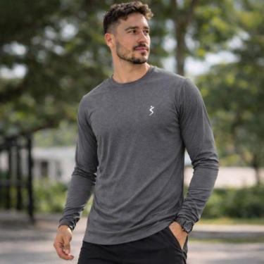 Imagem de Camiseta Viva Fitness Proteção Uv 50+ Manga Longa -, Cinza, G