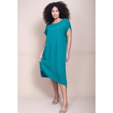 Imagem de Vestido Midi Plano Verde - M-Veste do 40 ao 42-Feminino